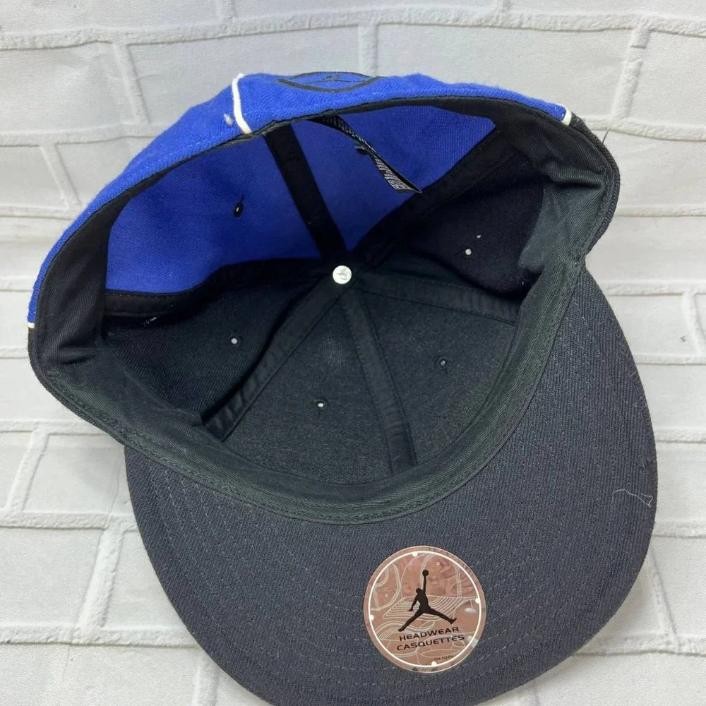 Air Jordan Wings Embroidered 7 3/8‎ Jumpman Hat Fitted Cap Blue Black New Men